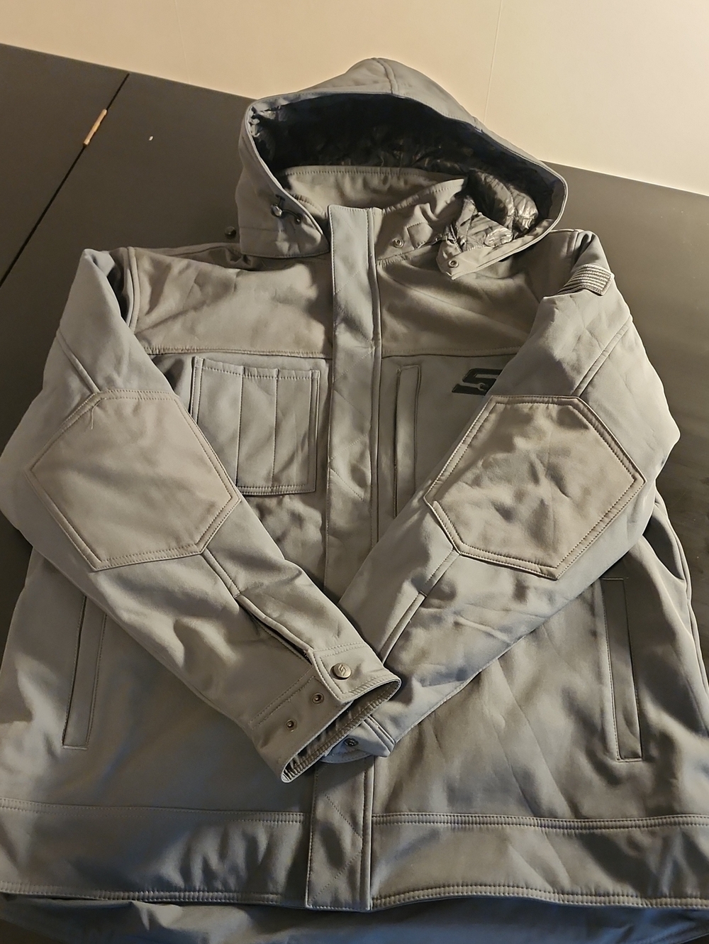 Snap-on Tools Iron Gate Grey Hooded Heavy Duty Winter Workwear Jacket size XL